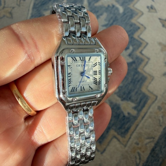 Classic Silver Square Watch main image 6